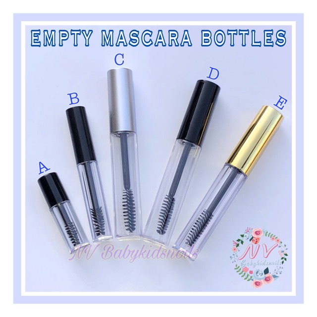 MASCARA BOTTLES / BOTOL MASKARA KOSONG / DIY MASCARA 1ML 3ML 10ML BLACK SILVER GOLD