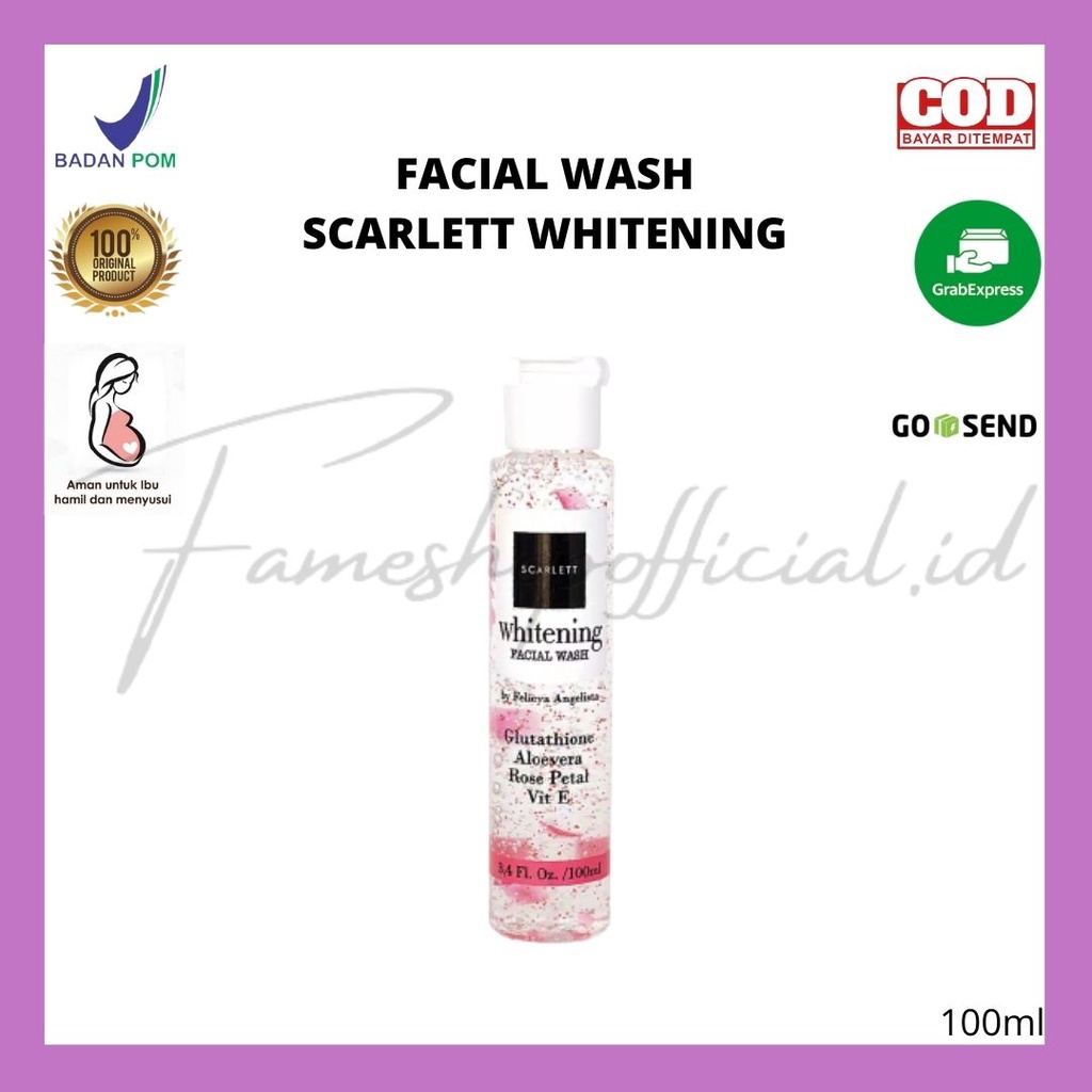 FAMESHOP - PAKET WAJAH 5 ITEM SCARALETT WHITENING/Serum Cream Facial Wash Glowtening/Toner Essance