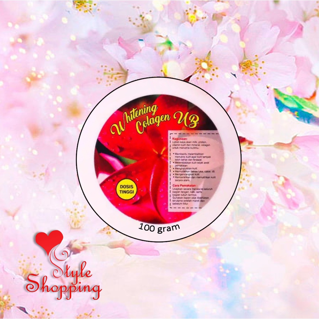 WUB Whitening Collagen Dosting Merah 100gr (Pemutih Badan Ampuh Viral) Skin Beauty Body Cream Bleach