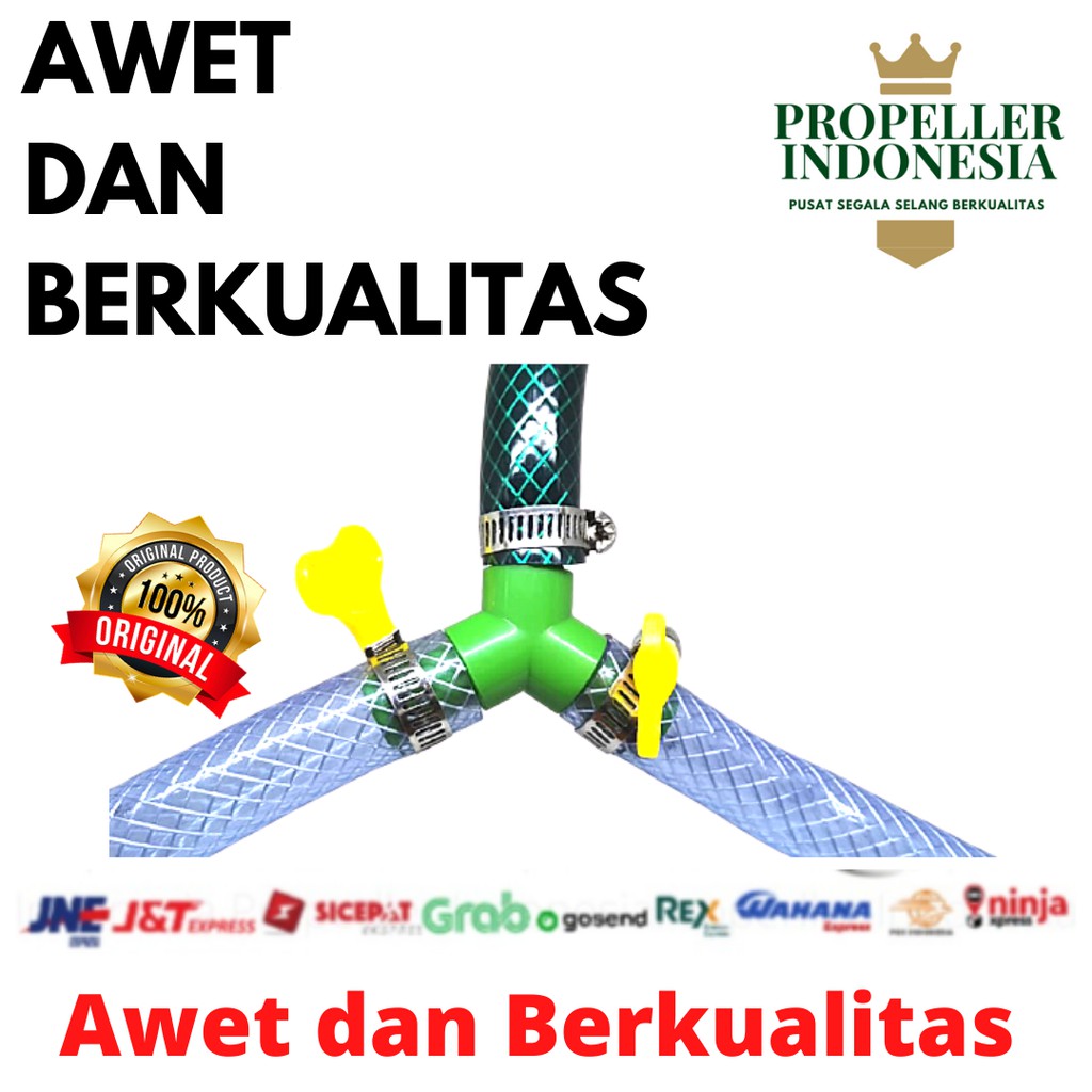 Penyambung Selang Air Konektor Y / Segitiga Quick Connector 1/2&quot;-5/8&quot;