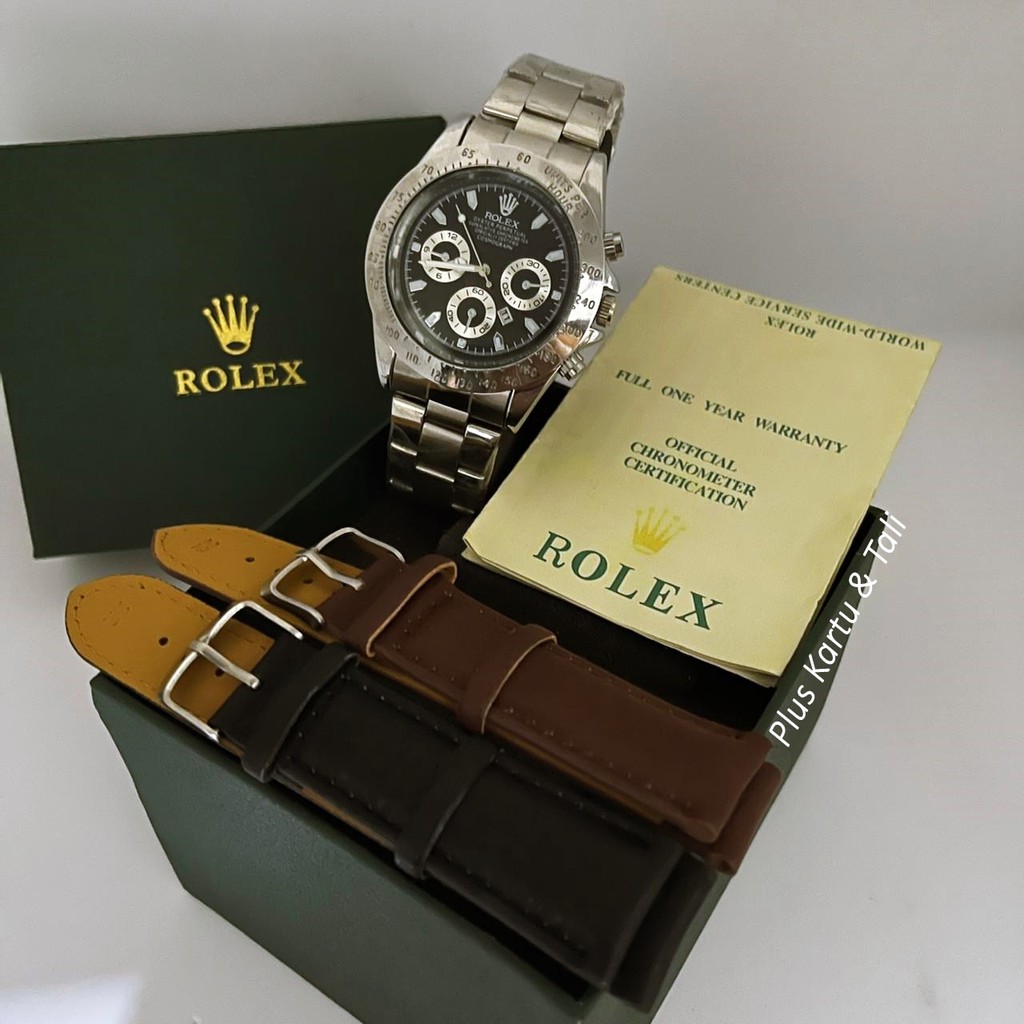 jam tangan cowok Best Seller Rolex Daytona 5704YL Chrono Variasi Tgl Aktif Free Box COD R1I8 origina
