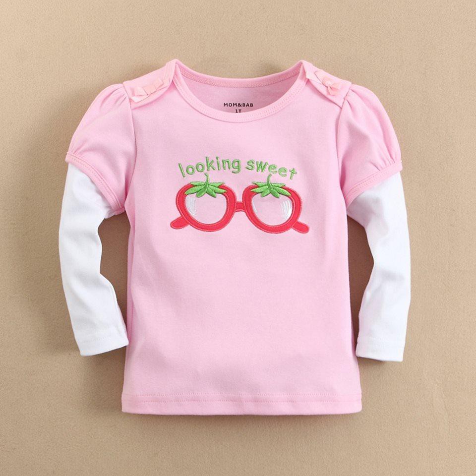 MOM AND BAB LONG TEE GLASSES PINK