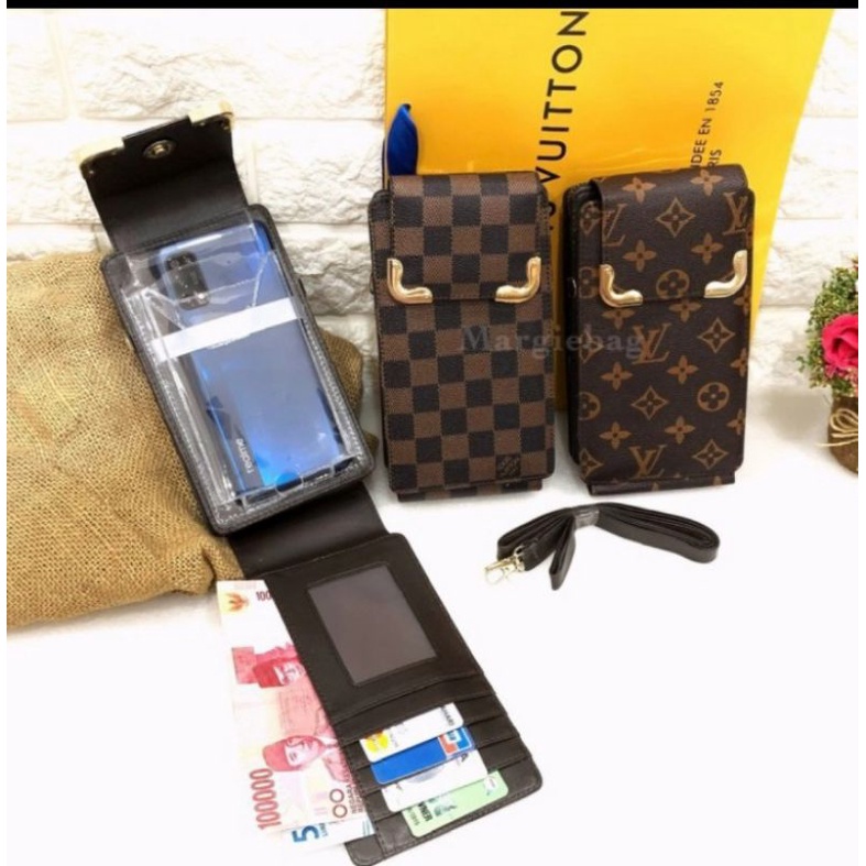 Dompet Lv Hp Pure Lengkap Kartu Dan Uang Kerta Bisa Selempang  Hanphone