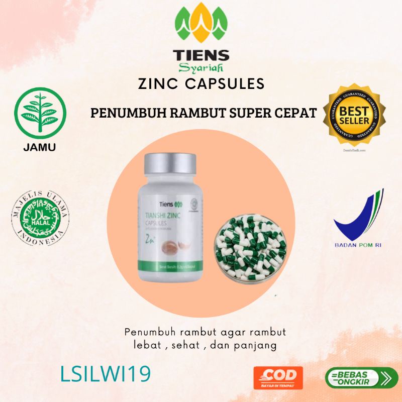 ZINC TIENS PENUMBUH RAMBUT BOTAK , RAMBUT ANTI RONTOK , ZINC PENGUAT AKAR RAMBUT , ZINC HERBAL PEMAN
