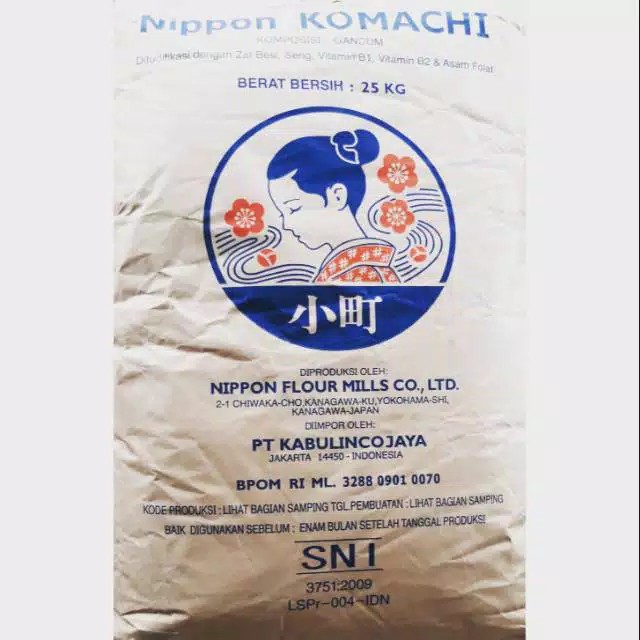 

Tepung Terigu KOMACHI / Tepung NIPPON KOMACHI / Tepung Protein Tinggi Repack 1KG