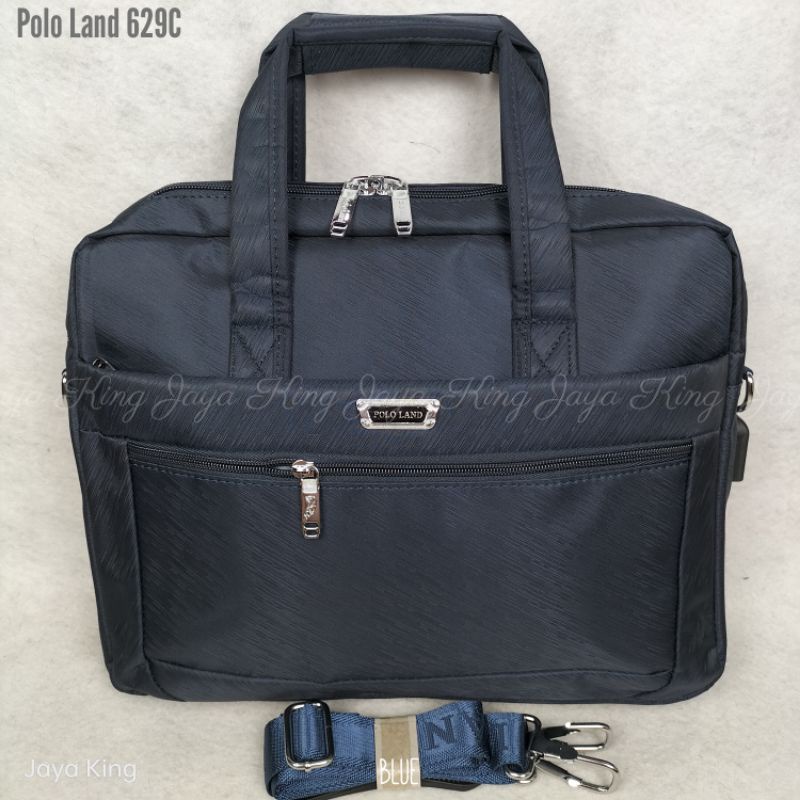 Tas Kantor Laptop USB Polo Land Original Selempang Kerja Briefcase Jinjing Pria