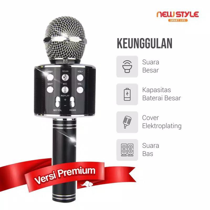 Microphone WS858 WS-858 Portable Mikrofo Bluetooth