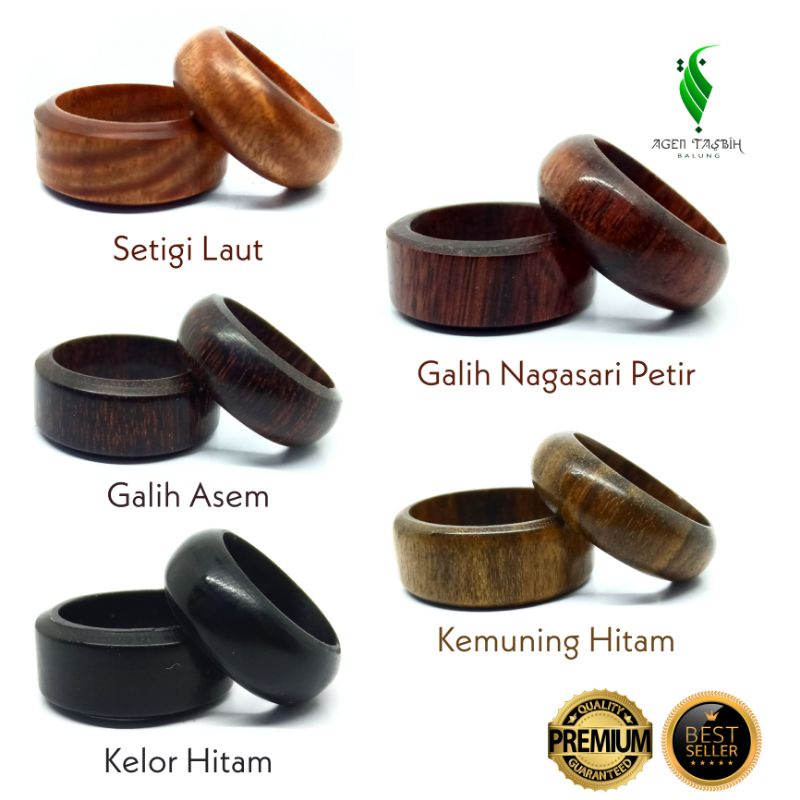 Cincin Kayu Galih Asem, Setigi, Kemuning Hitam, Kelor Hitam, Galih Nagasari Petir, Cincin Perhiasan, Cintin Etnik, Cincin Cantik, Cincin Kayu, Kayu Langka Bertuah