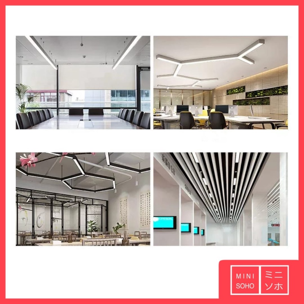 Lampu LED Balok Linear Chandelier Gantung Office Kantor Modern Minimalis Mewah