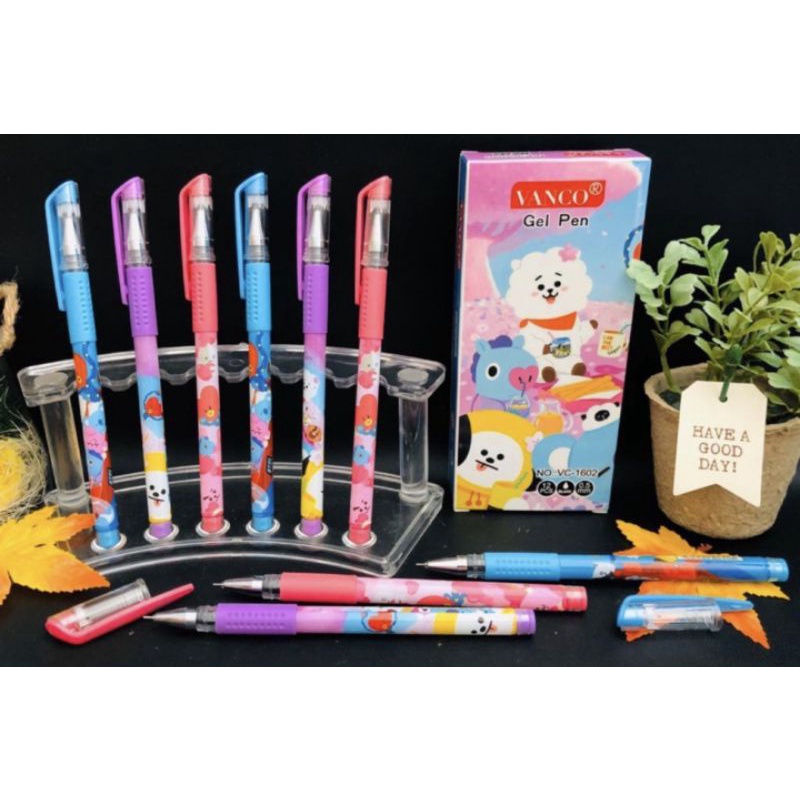 (12pc) pen gel BTS BT-21/GEL PEN BTS BT21/PEN BTS BT-21/bolpen gel BTS MURAH DUS-1602