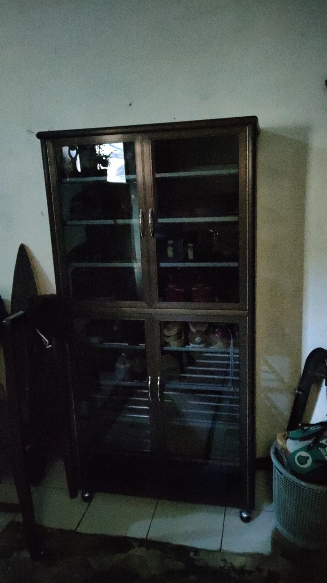 52 Lemari Rak Sepatu  80x38x158 Cm 9 Susun Belakang Kaca