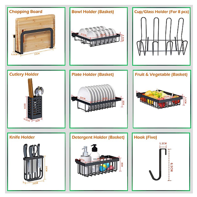Sparepart rak piring wastafel rak dapur multifungsi