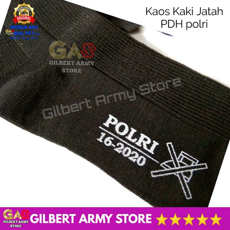 3 pcs Kaos Kaki Pdh Pdl Jatah Polri Polisi Asli Tebal Gilbert Army Store Hitam pendek panjang Terbaru