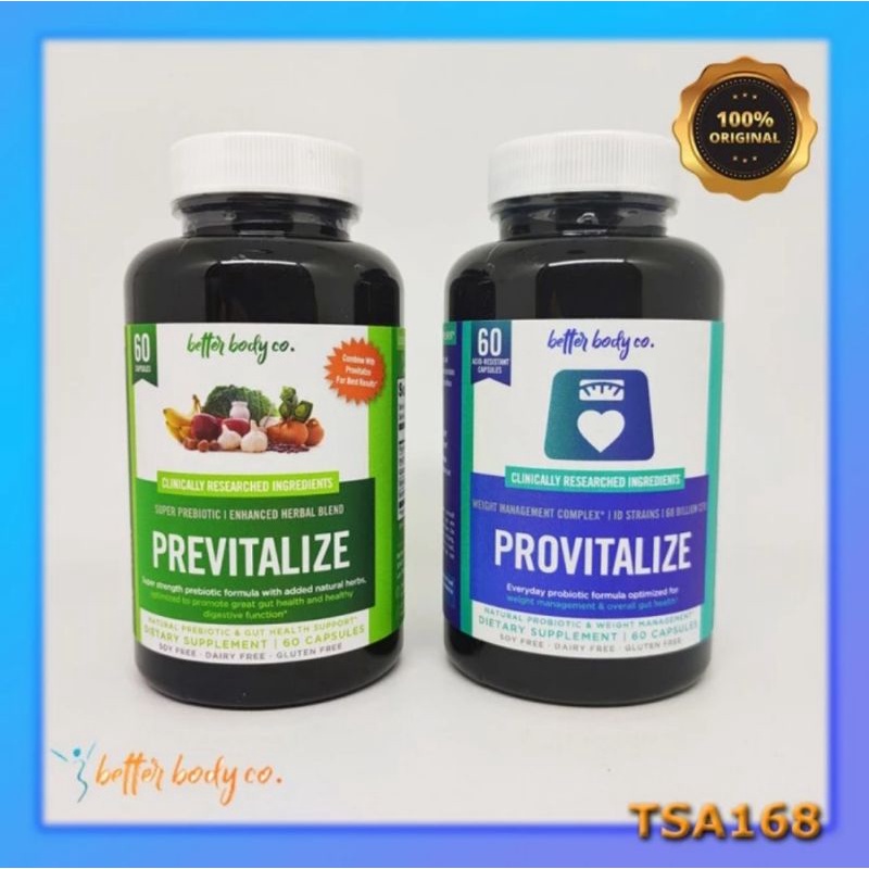 Better Body Co Previtalize Provitalize 60 Cap Natural Weight Management Probiotic