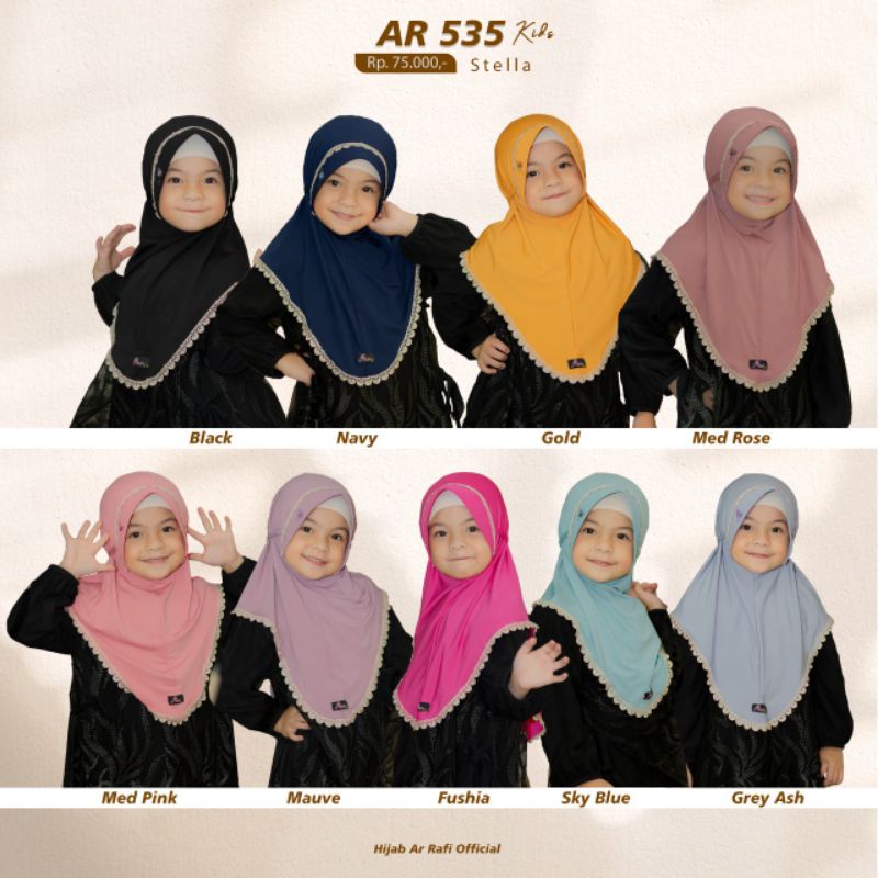 Hijab anak terbaru merk arrafi Ar 535