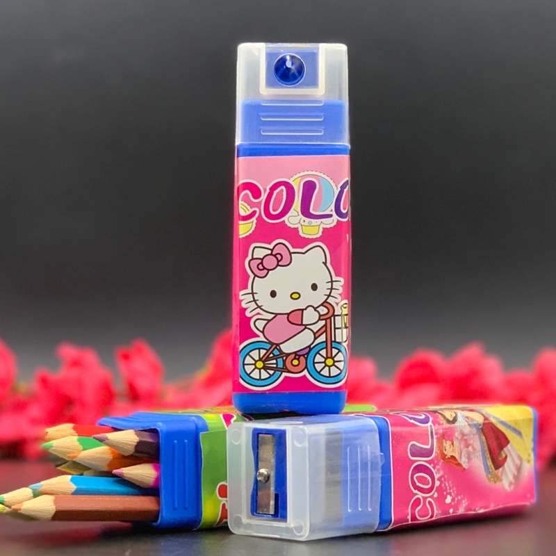 

Pensil 12 warna plus rautan pendek