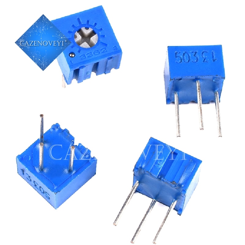 10pcs 3362P 101 201 501 102 202 502 103 203 503 104 204 504 105 Trimpo Trimmer Potentiometer 3362 500R 1K 2K 5K 10K 20K 50K 100K