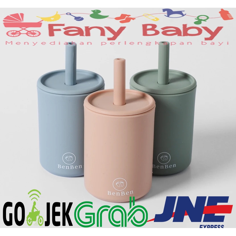 BENBEN Silicone Cup Set with Straw and Lid