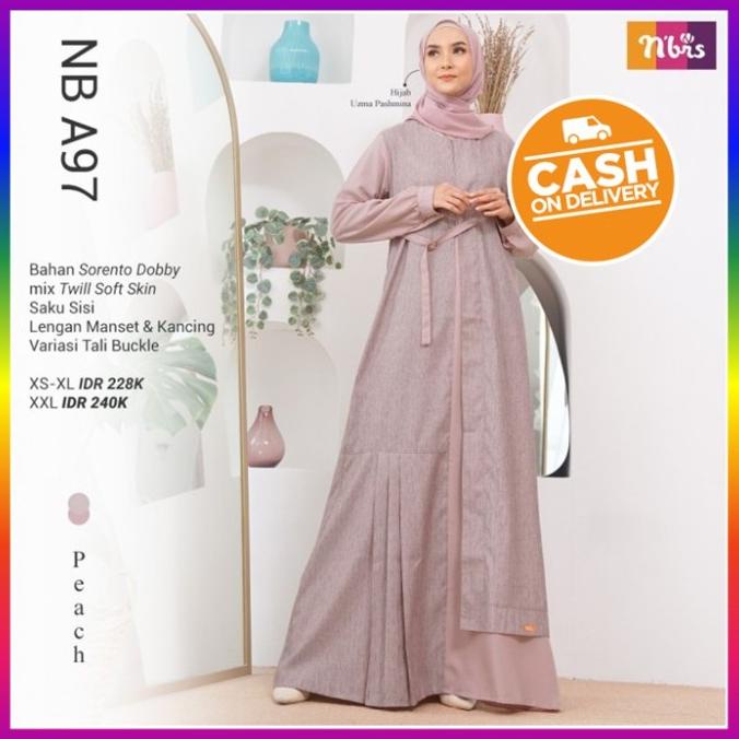 GAMIS NIBRAS TERBARU 2021 PROMO BAJU GAMIS NIBRAS WANITA DEWASA PEACH DFHBF61662