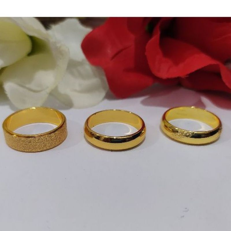 Cincin xuping polos gold dewasa Cincin Kawin Imitasi Cincin Polos Souvenir Aksesoris Fashion