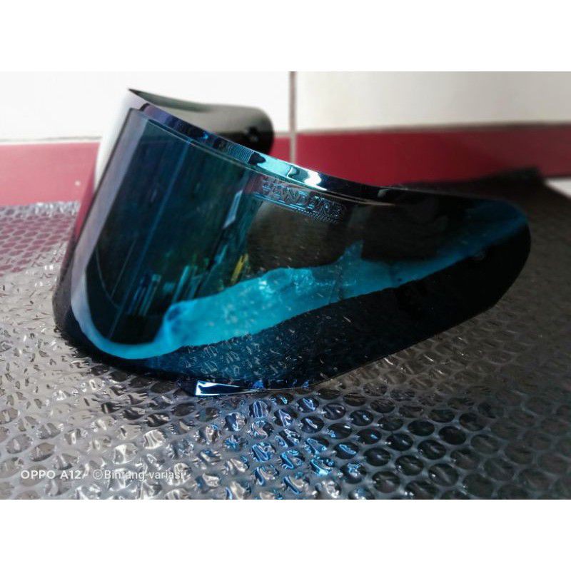 kaca helm nhk gp1000 gp teck flat iridium blue
