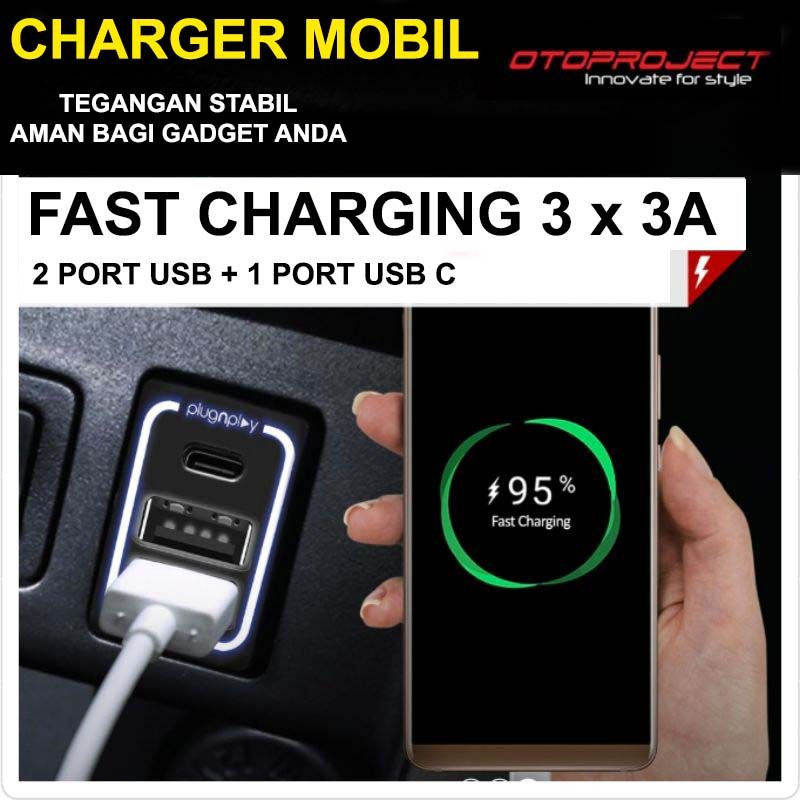 USB Fast Charging Toyota FORTUNER, INNOVA REBORN, YARIS, AVANZA, NEW RUSH, Voxy, AGYA, AYLA, CALYA, 