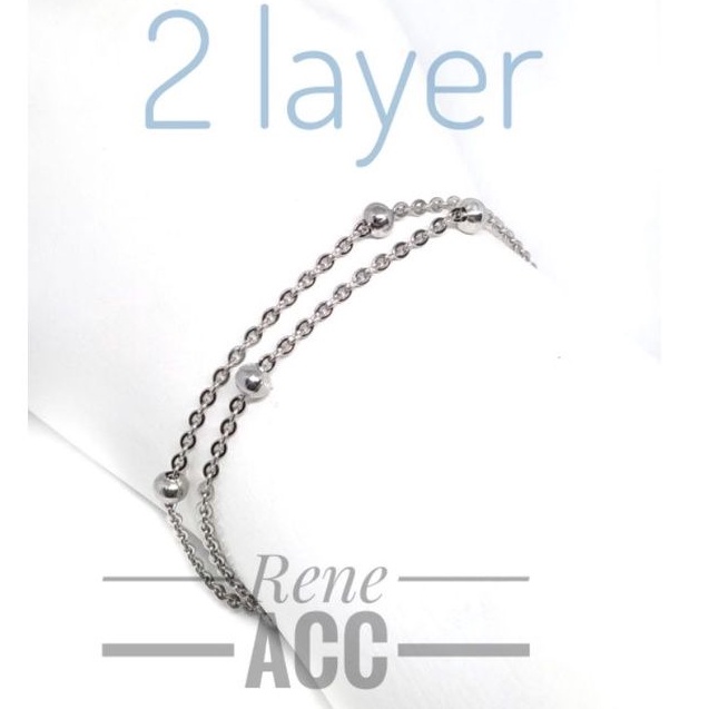 Gelang Titanium 2 Layer model Jedar Anti Karat selamanya garansi