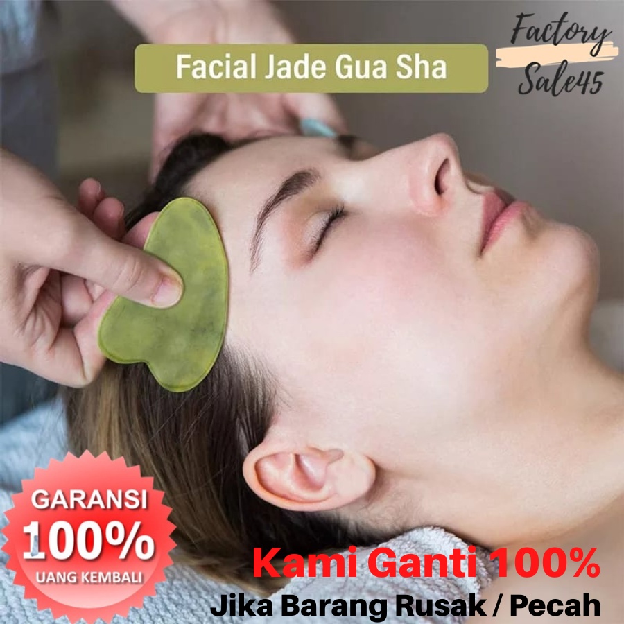 ALAT PIJAT WAJAH GUA SHA  TERAPI MUKA BATU JADE GIOK GUASHA ASLI ALAMI MASSAGE MASSAGER STONE F480