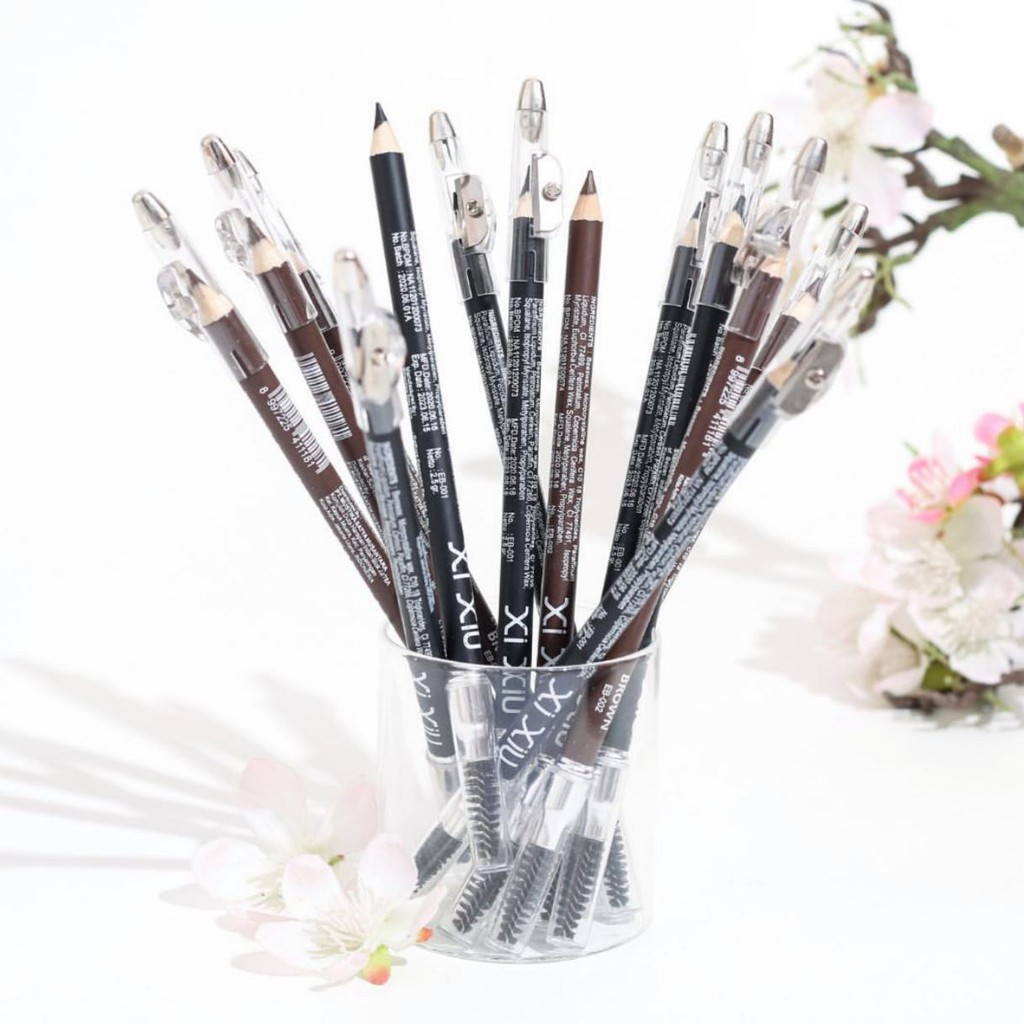 XI XIU Eyebrow Pencil | Pensil Alis 2 in 1 Eye Brow Xixiu Black Brown