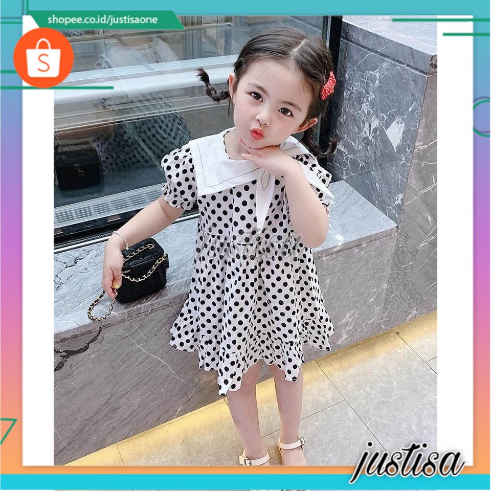 Promo !! Dress bahan katun Dress little bobba on white sailor  uk 1-4th (MERAH)