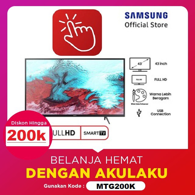 SAMSUNG LED TV 43 Inch - 43J5202 SMART TV - garansi RESMI SAMSUNG