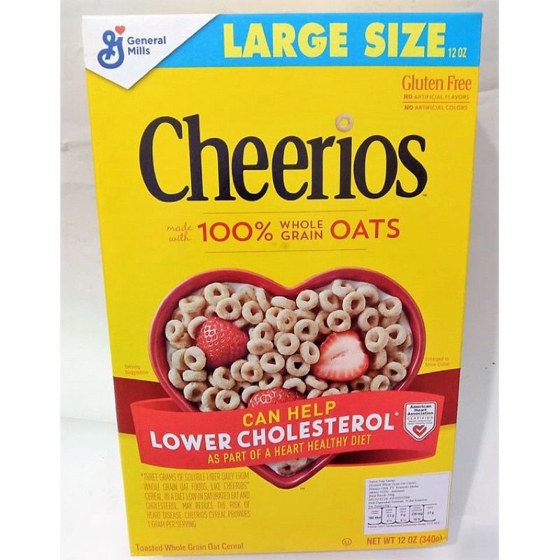 

CHEERIOS MADE WITH 100% WHOLE GRAIN OATS LOWER CHOLESTEROL 340 GR / SEREAL SIAP SANTAP