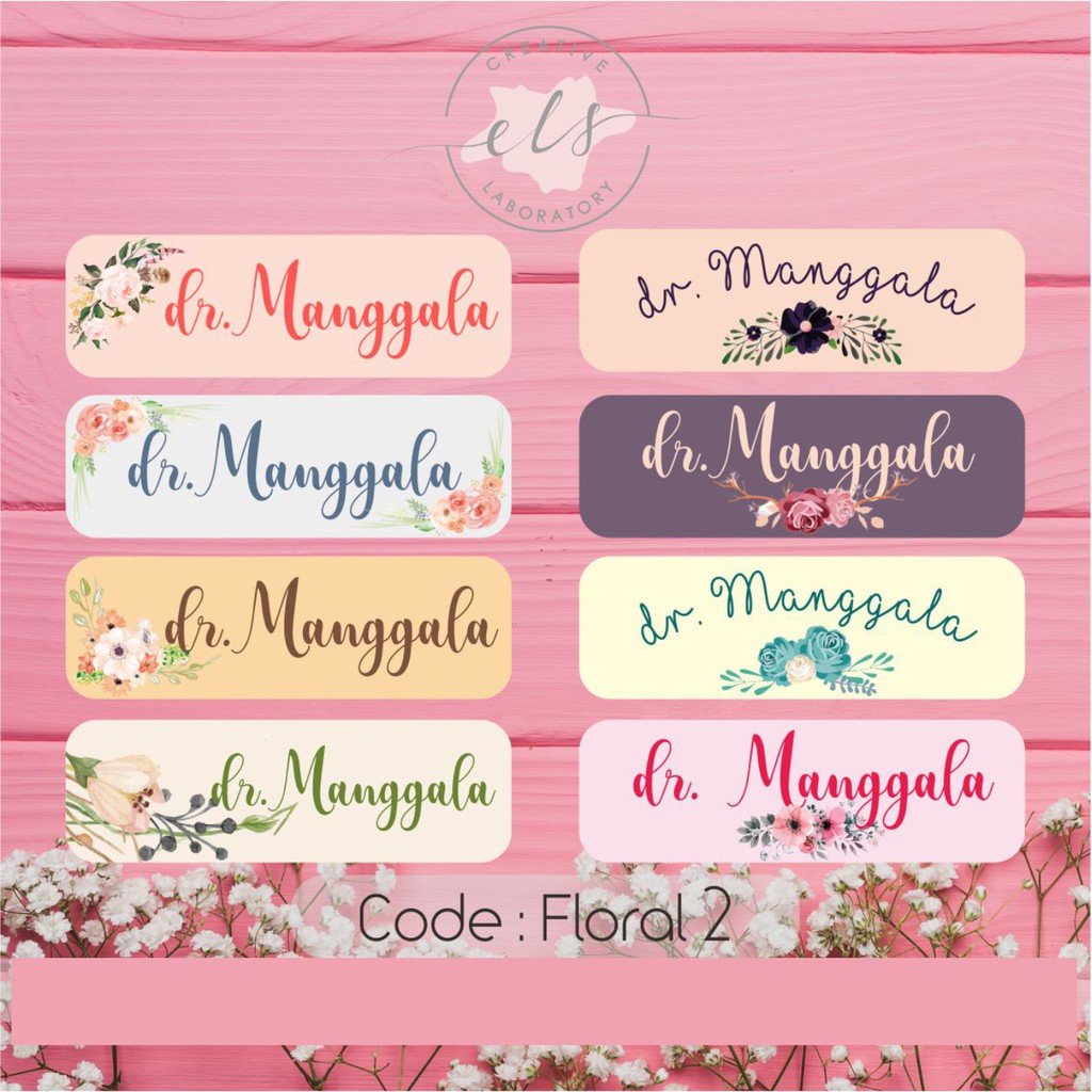 

stiker label nama custom waterproof anti air