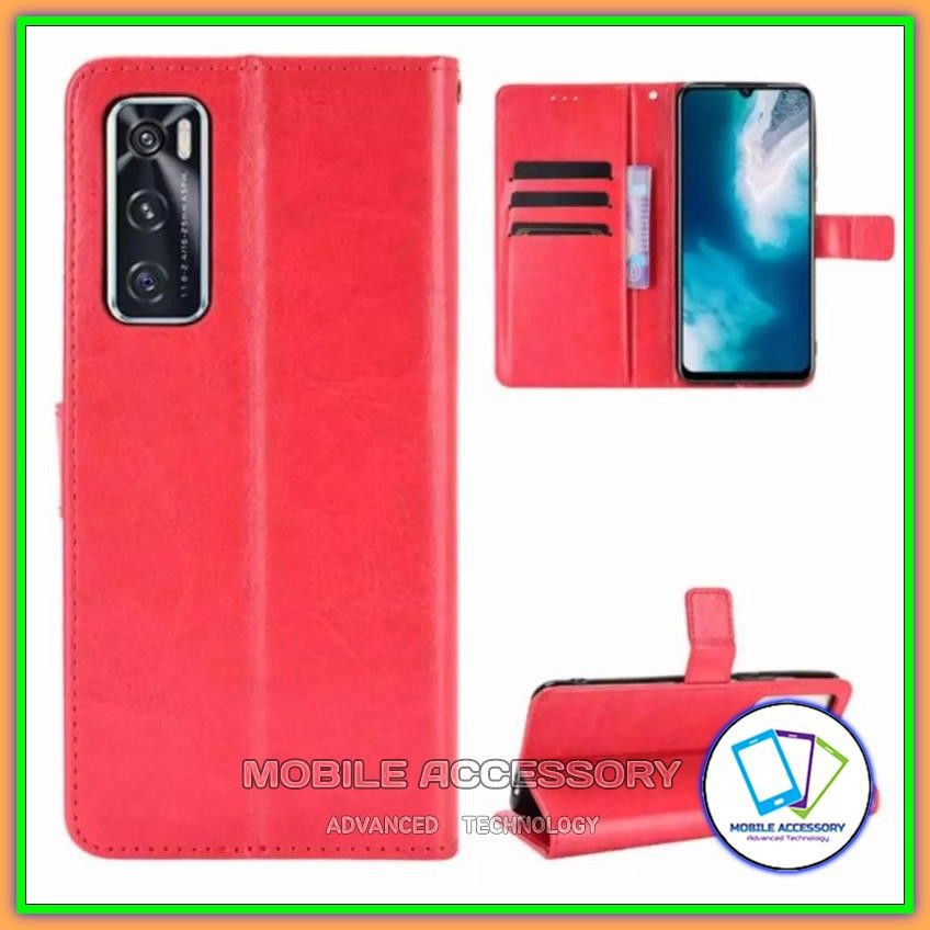 Flip Case Vivo V20 SE V20SE Flip Cover Wallet Dompet Kulit