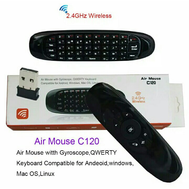 Air Mouse Wireless Keyboard Remote 2.4 Ghz 3D Motion