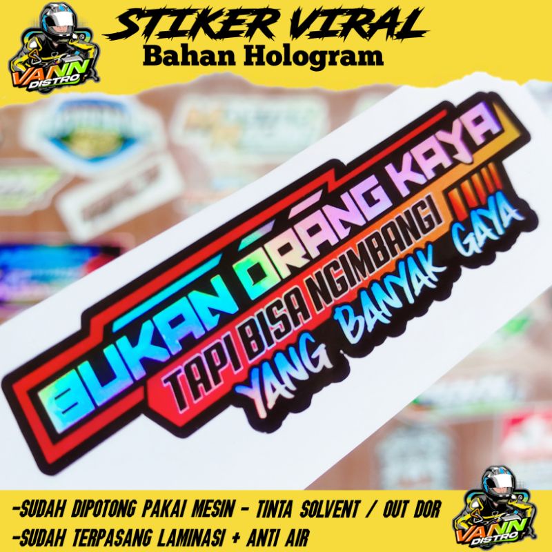 stiker bukan orang kaya / stiker kata kata / stiker viral / stiker racing