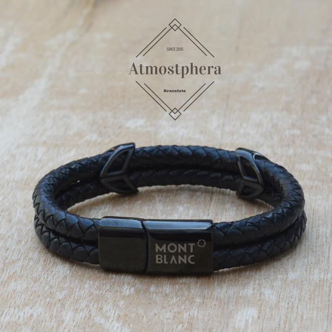 PROMO Gelang Kulit Pria Premium Murah - Montblanc Mens Bracelet STOK TERBATAS