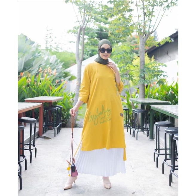 LONG TUNIK OVERSIZE MODEL GYL KEKINIAN SIZE L XL XXL // TUNIK WANITA JUMBO