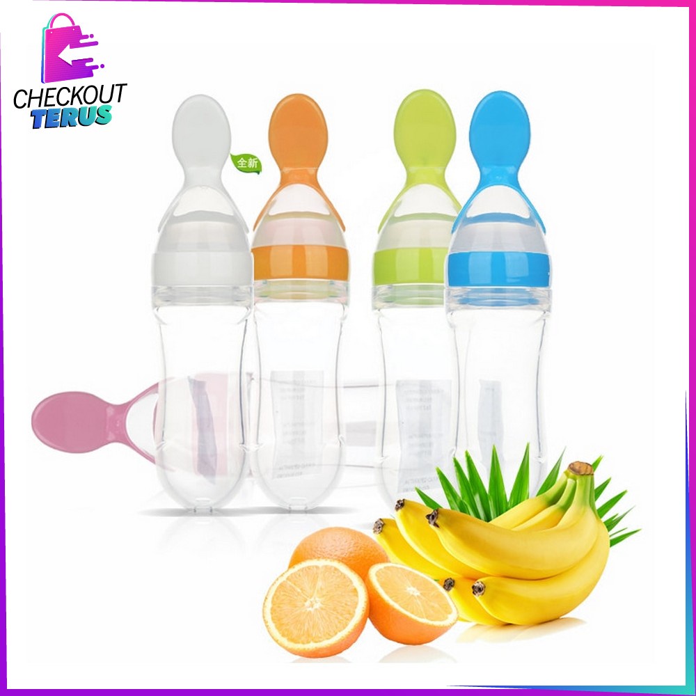 CT C49 50 Botol Sendok Makan Bayi Botol Dot Bayi Sendok Bubur MPASI Baby Spoon Feeder Food Grade Botol Sendok Makan