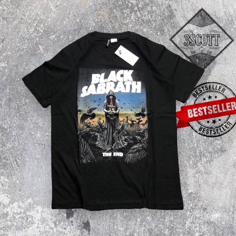 KAOS BLACK SABBATH - THE END HITAM FULLTAG MIRROR 1:1 ORIGINAL TSHIRT