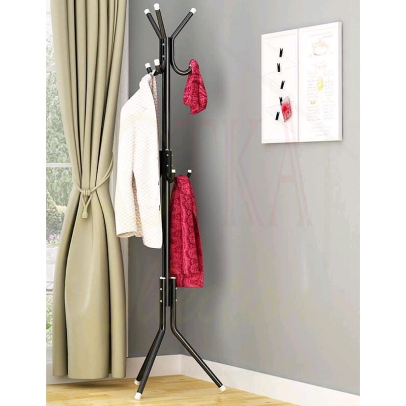 Gantungan Baju Stand Hanger Gantungan Baju Coat Rack Gantungan Tas Dan Topi MultifungsI