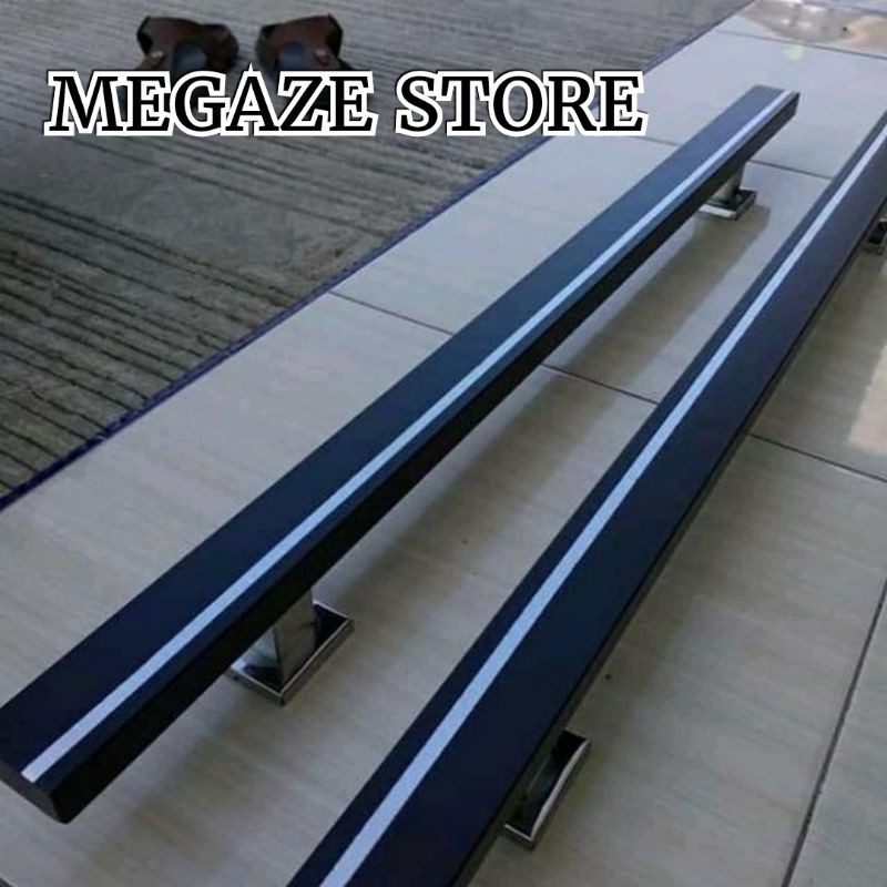 Handle Pintu Minimalis Stainless Hitam Panjang 1 Meter Tarikan Pintu Rumah 10/40