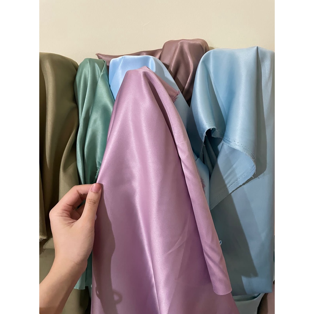 Bahan Kain Satin Velvet Premium Warna Lilac Muda Soft Light Lilac