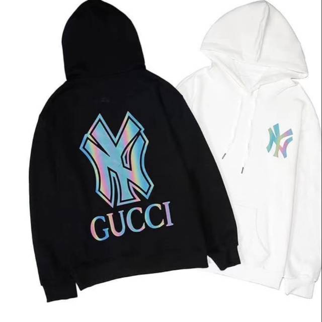 Jaket HOODIE GUCCI LOGO NY GRADASI COTTON FLEECE