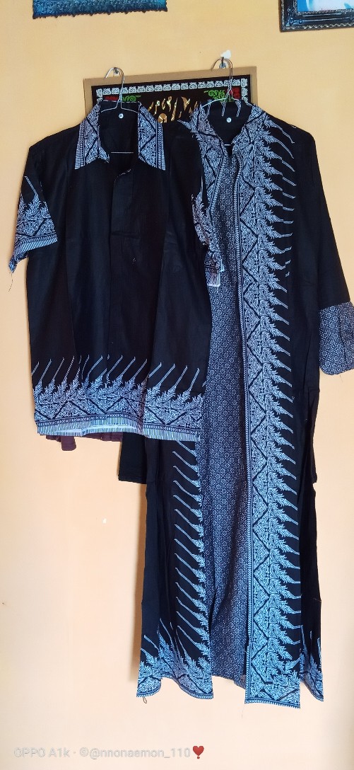 Batik Couple Keluarga Sania Ruffle Ori Ndoro Jowi Dnt Motif Modang Abu E