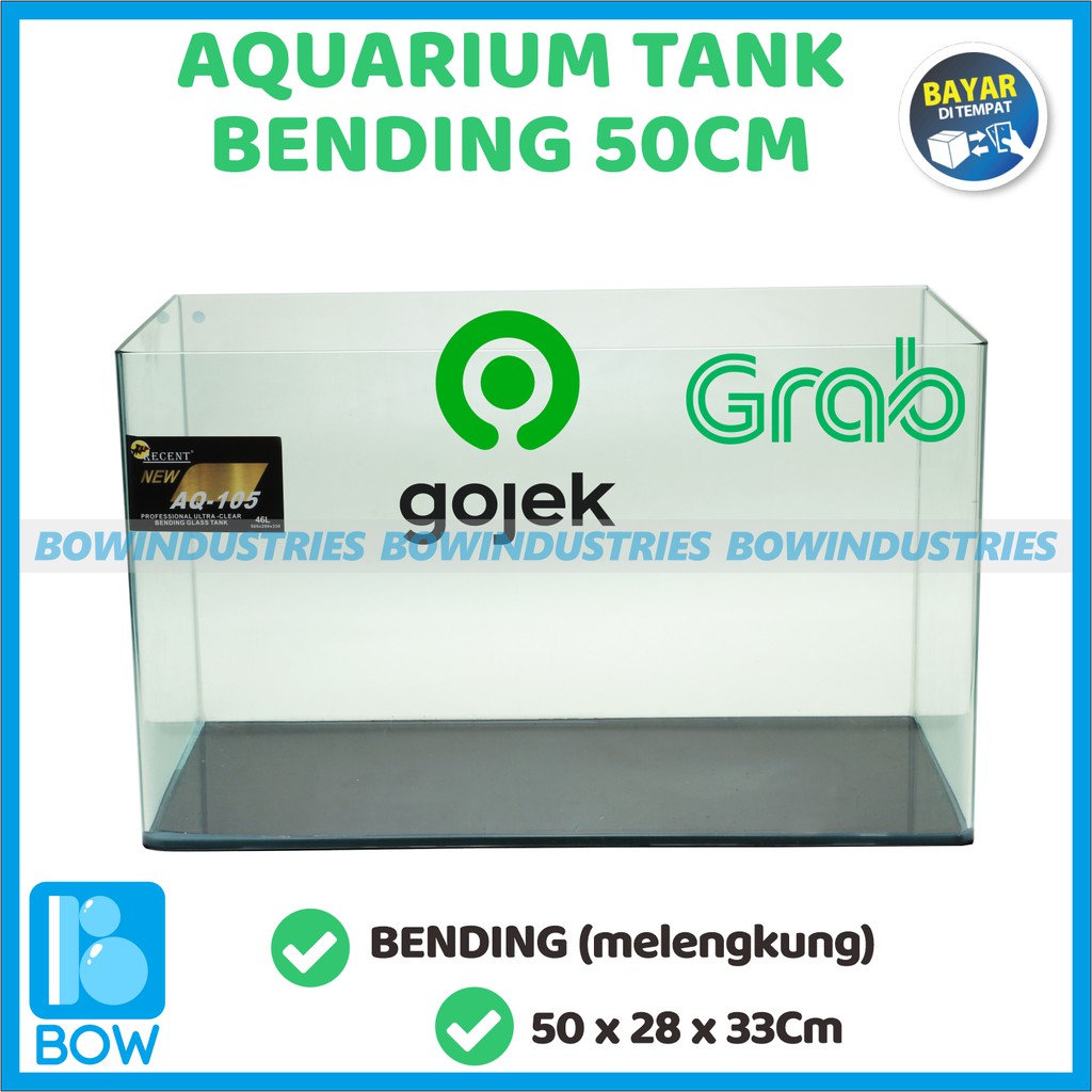 Aquarium Aquascape Akuarium Kaca Bending Glass Tank RECENT AQ 105 50 Cm 46 Liter