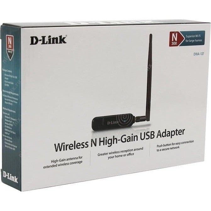 D-Link DWA-137/DLINK DWA137 USB Dongle WiFi Adapter High Gain