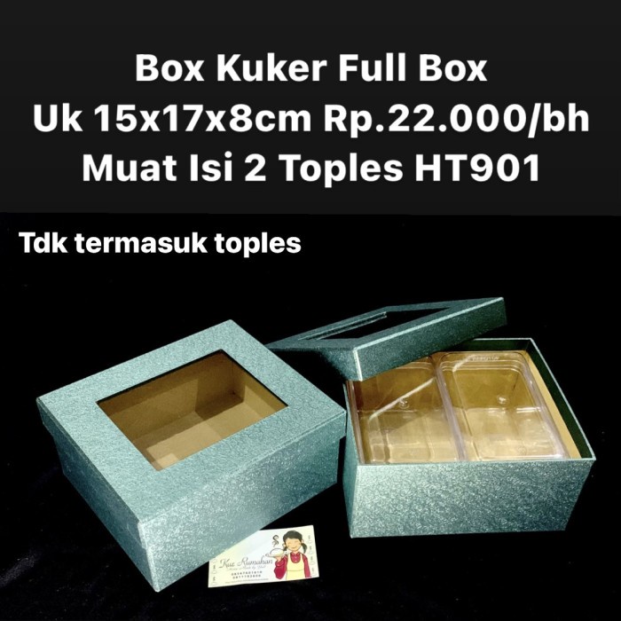 

PROMO Box Kuker FULL BOX Uk 15x17x8cm Muat Isi 2 Toples HT901 - HIJAU TUA