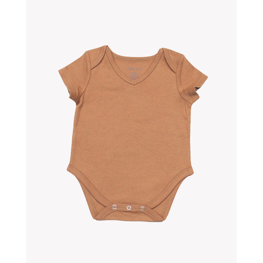 Cotton Cub Short Sleeve Bodysuit - Jumper Anak Bayi Setelan Lengan Pendek dengan Kancing Baby