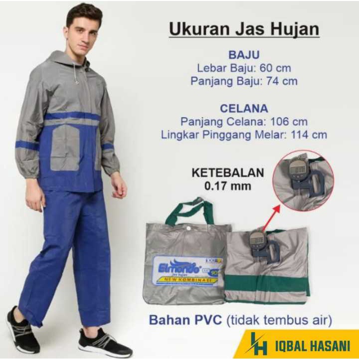 Iqbal Termurah Elmondo Jas Hujan Setelan Baju Celana - New Kombinasi 905.